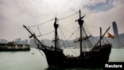 La replica del galeón español del siglo XVI estára en Miami hasta el 28 de abril. 