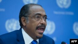 Michel Sidibé, directeur exécutif de l'Onusida, lors d'une conférence de presse, New York, le 25 septembre 2014.