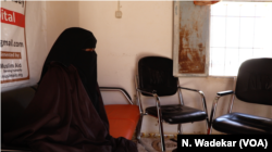 Fatima, who was gang-raped by three strangers outside her family's home in a camp for displaced people in Puntland, waits at a women's health clinic in Garowe.