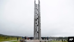 ریاست پنسلوانیا کے قصبے شانکس ول کے قریب تباہ ہونے والی فلائٹ 93 کی یادگار’ٹاور آف وائسز‘۔ 