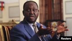 Central African Republic President Francois Bozize speaks during a news conference at the presidential palace in Bangui January 8, 2013.