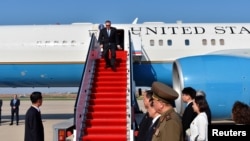 Ngoại trưởng Mỹ Mike Pompeo trong chuyến thăm tới Bình Nhưỡng năm ngoái.
