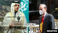 انریکه مورا معاون مسئول سیاست خارجی اتحادیه اروپا و فیصل بن فرحان وزیر امور خارجه سعودی