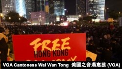 香港民間人權陣線在中環愛丁堡廣場舉行”G20 Free Hong Kong” 集會，參加者迫爆愛丁堡廣場 (攝影:美國之音記者湯惠芸)