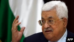 President Palestina Mahmud Abbas memimpin pertemuan Komite Pusat Gerakan Fatah di Ramallah, kota Tepi Barat, 6 Oktober 2018. 