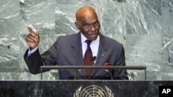 Senegal's President Abdoulaye Wade addresses the 66th United Nations General Assembly at the UN headquarters in New York (File Photo - September 21, 2011).