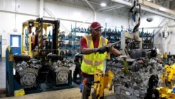 Auto workers at a General Motors assembly plant