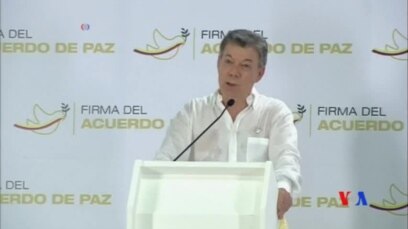 2016-09-26 美國之音視頻新聞: 哥倫比亞簽署和平協議結束反叛運動