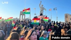 خۆپیشاندانی کوردان لە شاری عامودا.