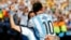 Argentina's Angel Di Maria celebrates after scoring a goal with teammate Lionel Messi during extra time in their 2014 World Cup round of 16 game against Switzerland at the Corinthians arena in Sao Paulo, July 1, 2014.