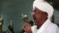 Sudanese President Omar al-Bashir during a rally at the ruling National Congress Party headquarters, Khartoum, April 18, 2012.