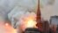 La cathédrale Notre-Dame de Paris en feu le 15 avril 2019.