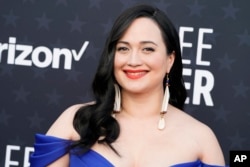 FILE - Lily Gladstone arrives at the 29th Critics Choice Awards on Sunday, Jan. 14, 2024, at the Barker Hangar in Santa Monica, Calif. (Photo by Jordan Strauss/Invision/AP)