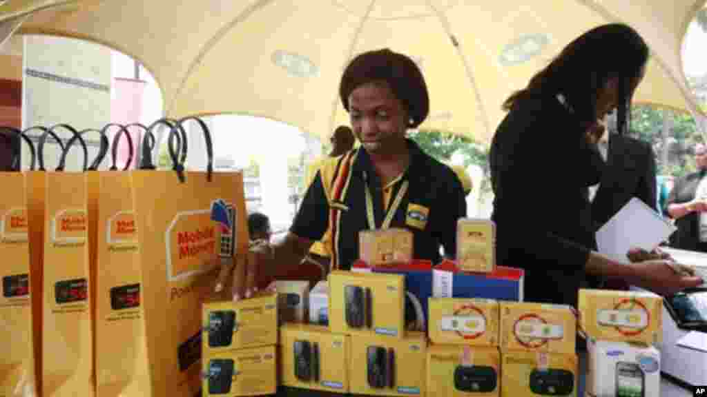 Staff of MTN’s Nigeria, during the launch of mobile number portability in Lagos, Nigeria, Monday, April 22, 2013.