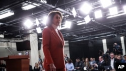 House Minority Leader Nancy Pelosi leaves a news conference at the Capitol in Washington, Nov. 15, 2018. Her bid to return as House speaker is putting newly-elected Democrats in a spot. 