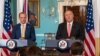 El secretario de Estado, Mike Pompeo, participa en conferencia de prensa con Dominic Raab, secretario de Exteriores de Gran Bretaña. 7 Agosto 2019.