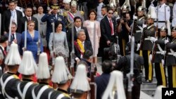 Ecuador's newly sworn-in President Lenin Moreno leaves the National Assembly, in Quito, Ecuador, May 24, 2017. 