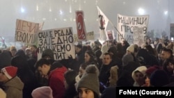 Protest studenata u Beogradu u novogodišnjoj noći (Foto: FoNet/Marko Dragoslavić)