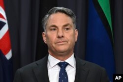 Menteri Pertahanan Australia Richard Marles menghadiri acara di Gedung Parlemen di Canberra, Australia, 9 November 2022. (Foto:Mick Tsikas/AAP Image via AP)