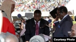 President Robert Mugabe was sworn in Thursday for another five year term following last month's disputed general elections