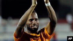 Didier Drogba, lors d'un match de football à la Coupe du monde , à Frisco, au Texas, 4 juin 2014.