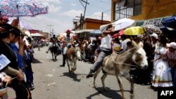 مراسم روز الاغ در شهر اوتومبا در مکزيک