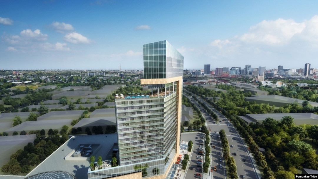 Conceptual rendering of the casino and resort in Richmond, Va., being proposed by the Pamunkey Tribe.