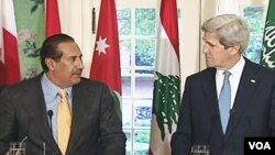 Američki državni sekretar John Kerry i premijer Qatara Sheik Hamad Bin Jassem Al Thani