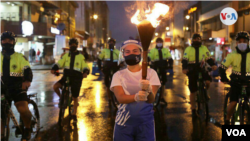 Celebración de la Antorcha de la Libertad, Costa Rica, el 14 de septiembre de 2020.