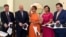 FILE - From left, Building and Land Technology Chairman Carl Kuehner, New Orleans Mayor Mitch Landrieu, Salamander Hotels & Resorts Founder & CEO Sheila C. Johnson, New Orleans City Council Member LaToya Cantrell, and Louisiana Lt. Gov. Billy Nungesser officially open NOPSI Hotel in New Orleans. Cantrell was elected mayor of New Orleans on Saturday.