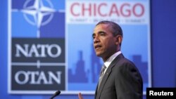 U.S. President Barack Obama holds a news conference after the 2012 NATO Summit in Chicago at McCormick Place in Chicago, May 21, 