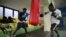Boxers train at a gym near the sports stadium, Accra, Ghana, Sept. 10. (Chris Stein/VOA)