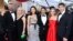 Evan Hayes, from left, Shannon Dill, Elizabeth Chai Vasarhelyi, Jimmy Chin, Sanni McCandless and Alex Honnold, from the cast and crew of "Free Solo," arrive at the Oscars on Sunday, Feb. 24, 2019, at the Dolby Theatre in Los Angeles. 