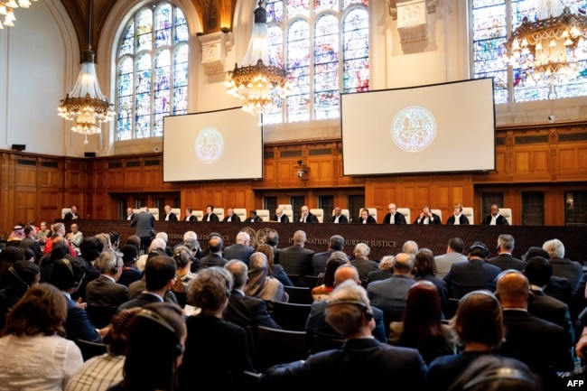 Mahkamah Internasional (ICJ) di Den Haag pada 19 Juli 2024. (Foto: AFP)