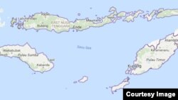 Peta Nusa Tenggara Timur.
