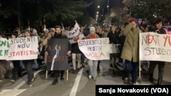 Podrška studenata Crne Gore studentima Srbije, u Podgorici (Foto: VOA/Sanja Novaković)