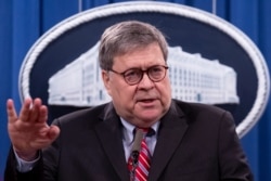 FILE - Then-Attorney General William Barr, Dec. 21, 2020.