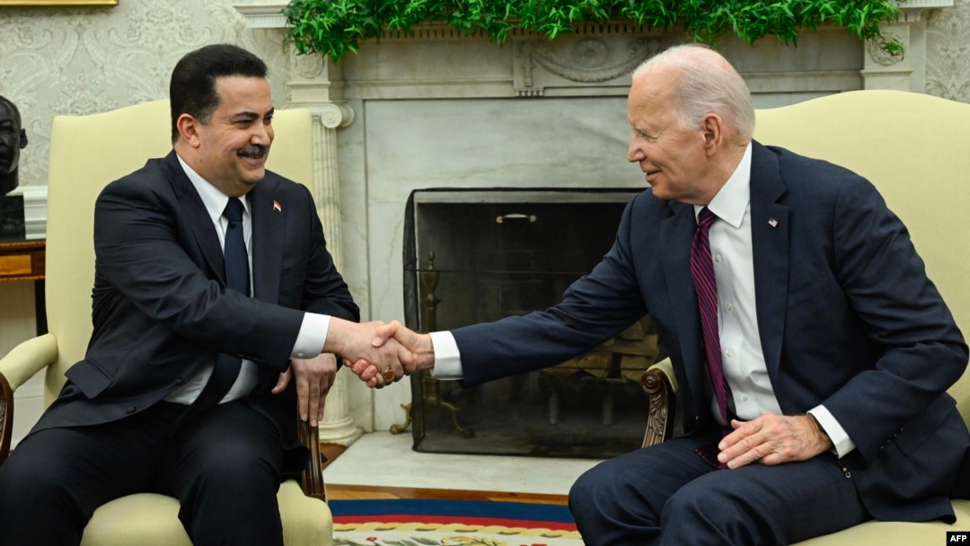 Američki predsjednik Joe Biden i premijer Iraka Mohammed Shia al-Sudani tokom susreta u Bijeloj kući.