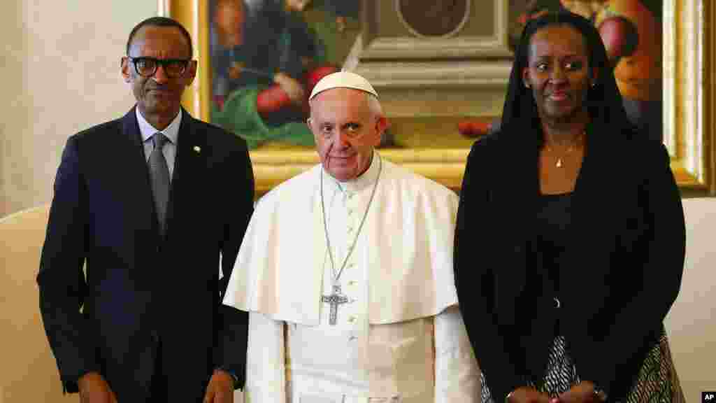 Hotunan Ziyara Shugaban Rwanda Paul Kagame A Vatican, ranar 20 ga watan Maris 2017.