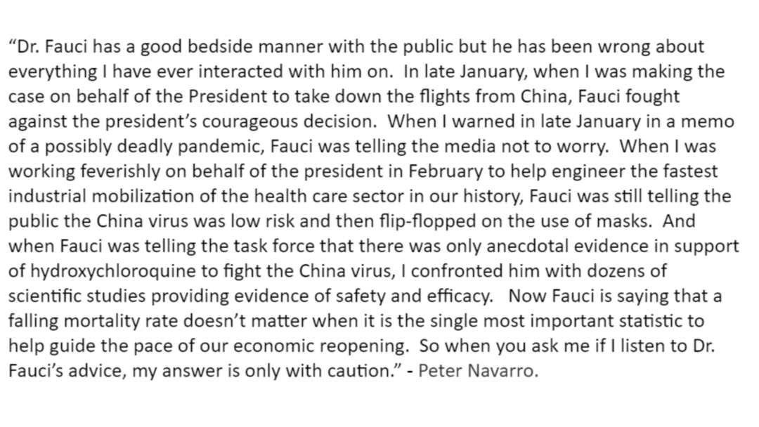 Statement that Peter Navarro sent to The Washington Post and published in an article July 11.