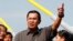 Cambodia's Prime Minister Hun Sen, center, gestures during a ceremony inaugurating the country's longest bridge in Neak Loeung, southeast of Phnom Penh, Cambodia, Wednesday, Jan. 14, 2015. 