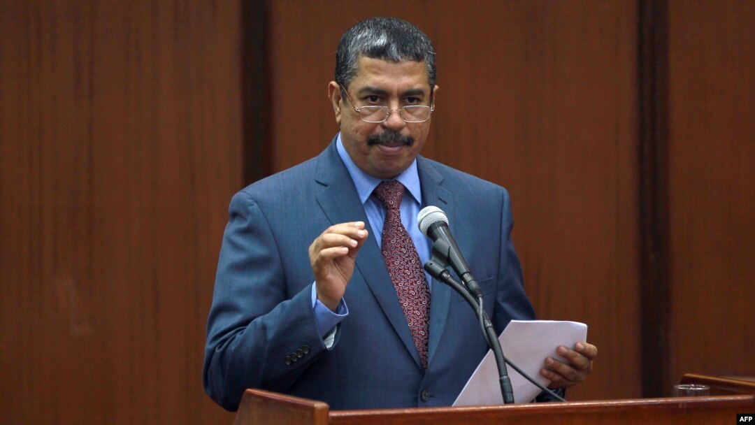FILE - President Abdrabuh Mansur Hadi named Khaled Mahfouz Bahah new Prime Minister on Oct. 13, 2014.