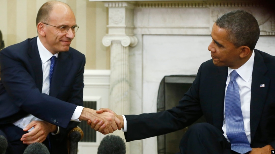 Presiden AS Barack Obama dan Perdana Menteri Italia Enrico Letta di Gedung Putih.