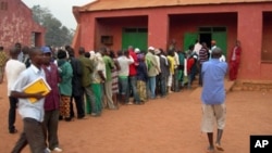 FILE - Elections in Bangui in 2011. 