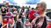 Shiyes camp leader Anna Shekalova explains camp rules to volunteers at a 'People's Congress.' Opposition to the Shiyes landfill has united Russians with widely differing political views. (Photo: C. Maynes)