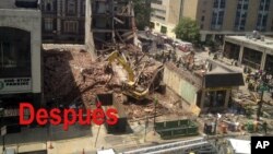 Así quedó el edificio después del derrumbe que causó la muerte de seis personas y 13 heridos.