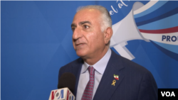 Iran's exiled crown prince Reza Pahlavi speaks to VOA after addressing the Israeli-American Council's National Summit at the Washington Hilton on Sept. 20, 2024. (VOA Persian)