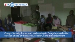 VOA60 Afrikaa - Security forces start early voting in Congo's presidential electiokaa