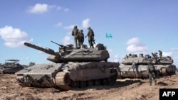 Xe tăng của Israel được nhìn thấy đã tiến vào trung tâm Rafah hôm 28/5/2024. 