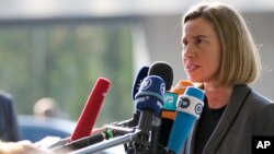 FILE - European Union High Representative Federica Mogherini in Luxembourg, April 3, 2017.